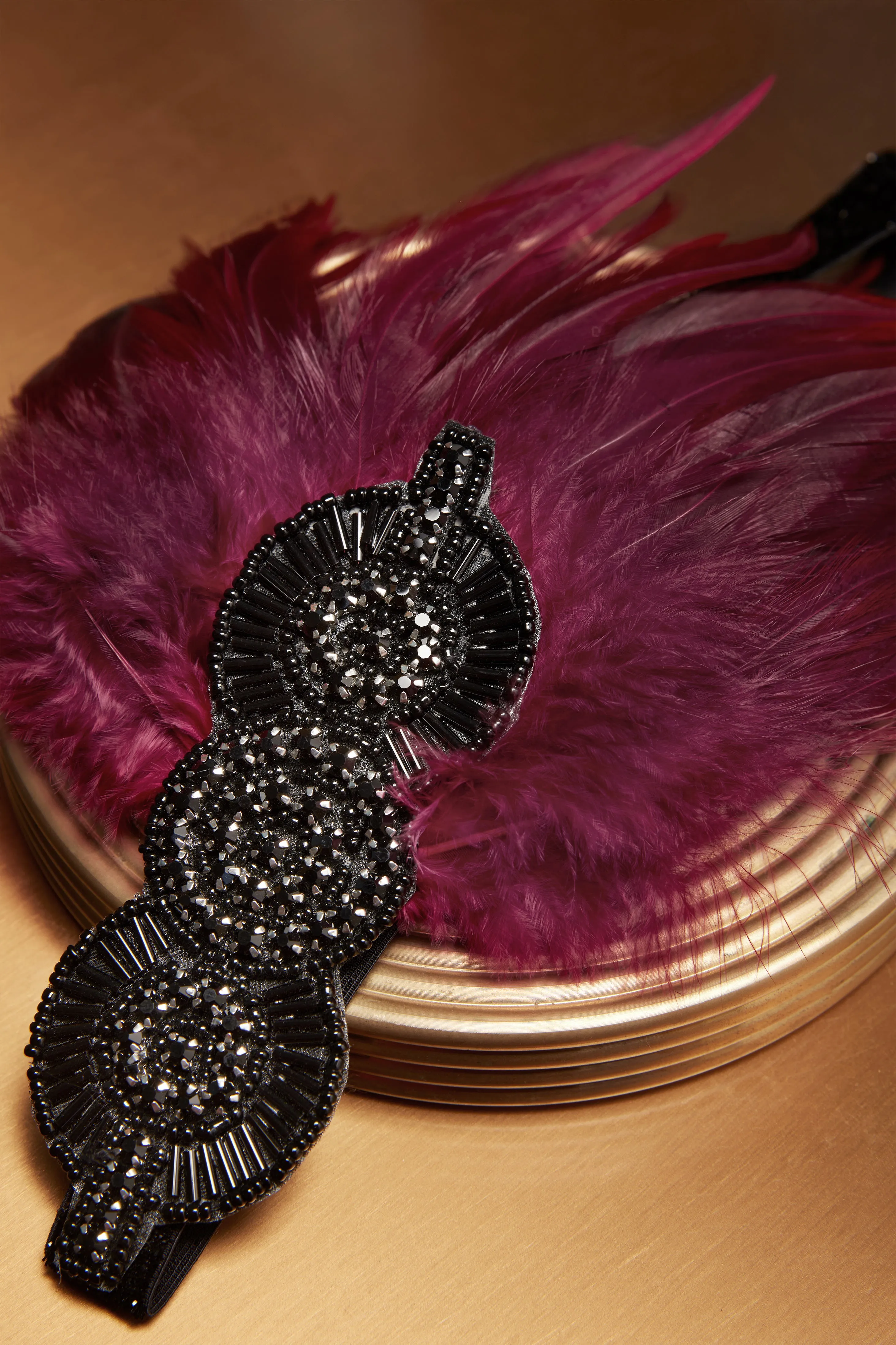 Crystal Studded Feather Headband