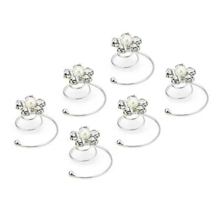 Emma Pearl and Rhinestone Corkscrew Hair Jewels