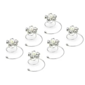 Emma Pearl and Rhinestone Corkscrew Hair Jewels