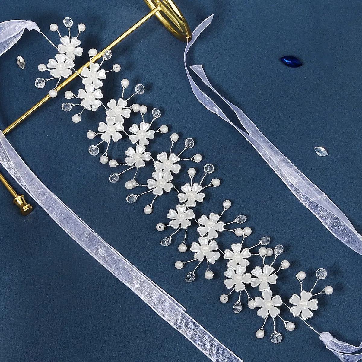 EneQutum Bridal Rhinestone Headband, Crystal Princess Headpiece with Beaded Vines for Bride, Wedding, Prom Hair Accessories