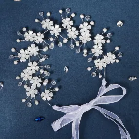 EneQutum Bridal Rhinestone Headband, Crystal Princess Headpiece with Beaded Vines for Bride, Wedding, Prom Hair Accessories