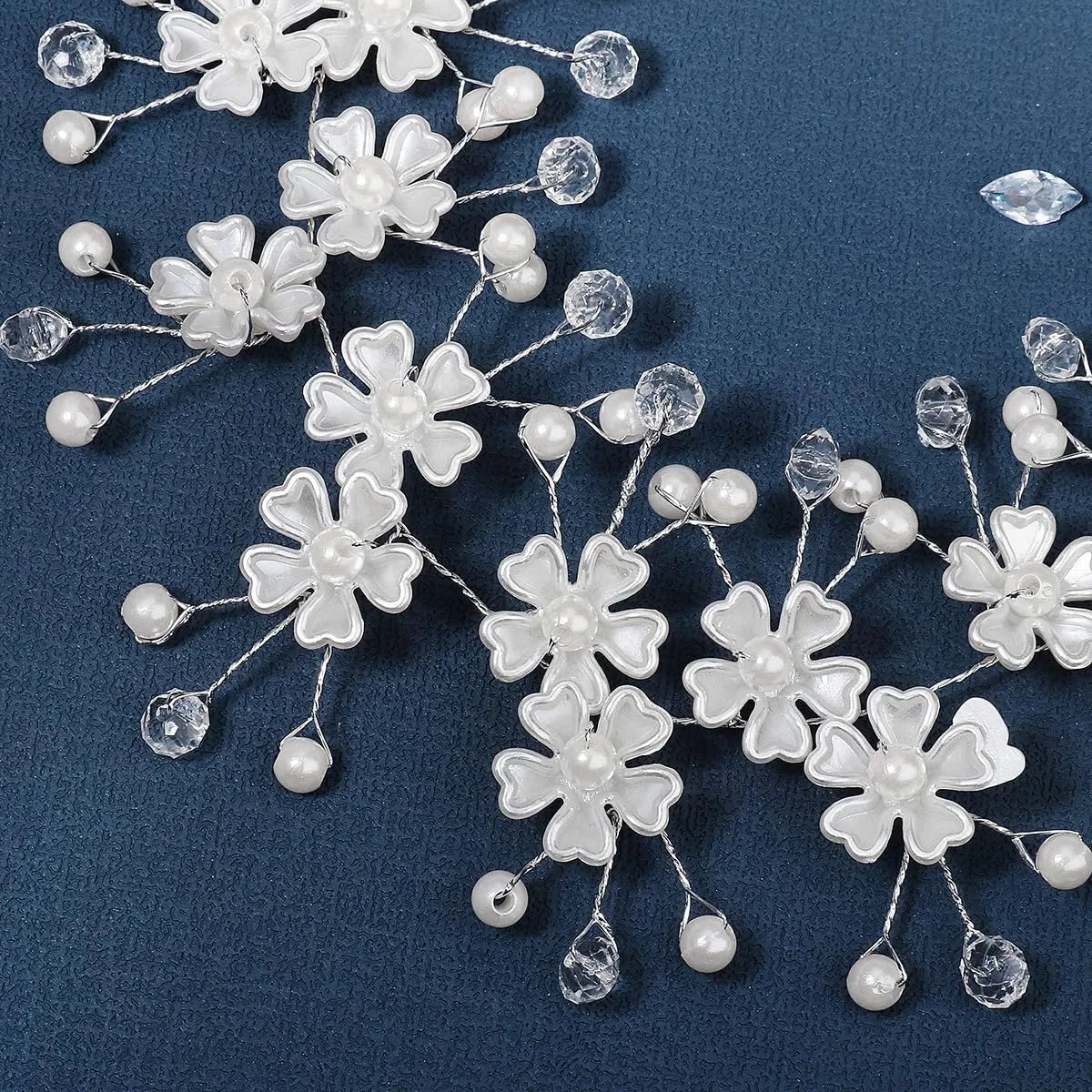 EneQutum Bridal Rhinestone Headband, Crystal Princess Headpiece with Beaded Vines for Bride, Wedding, Prom Hair Accessories