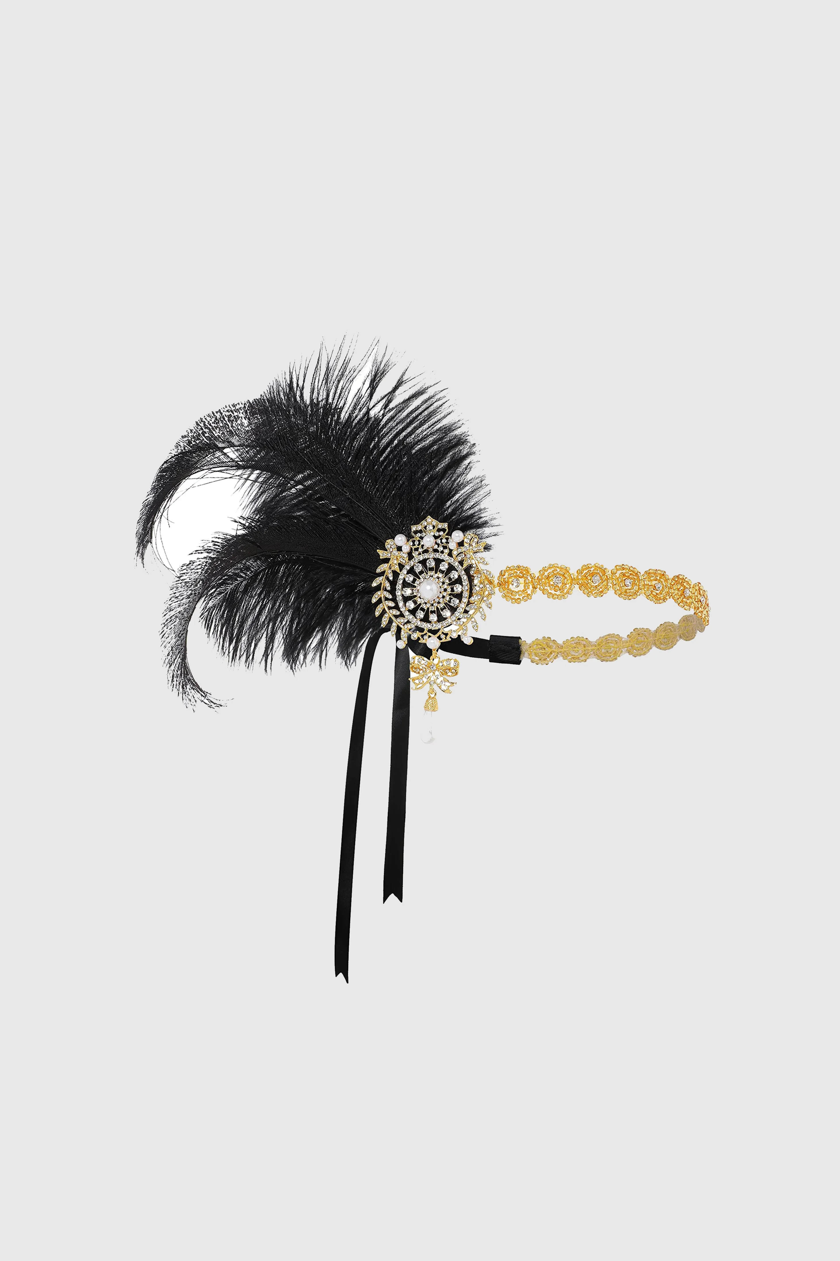 Fancy Embellished Feather Hairband