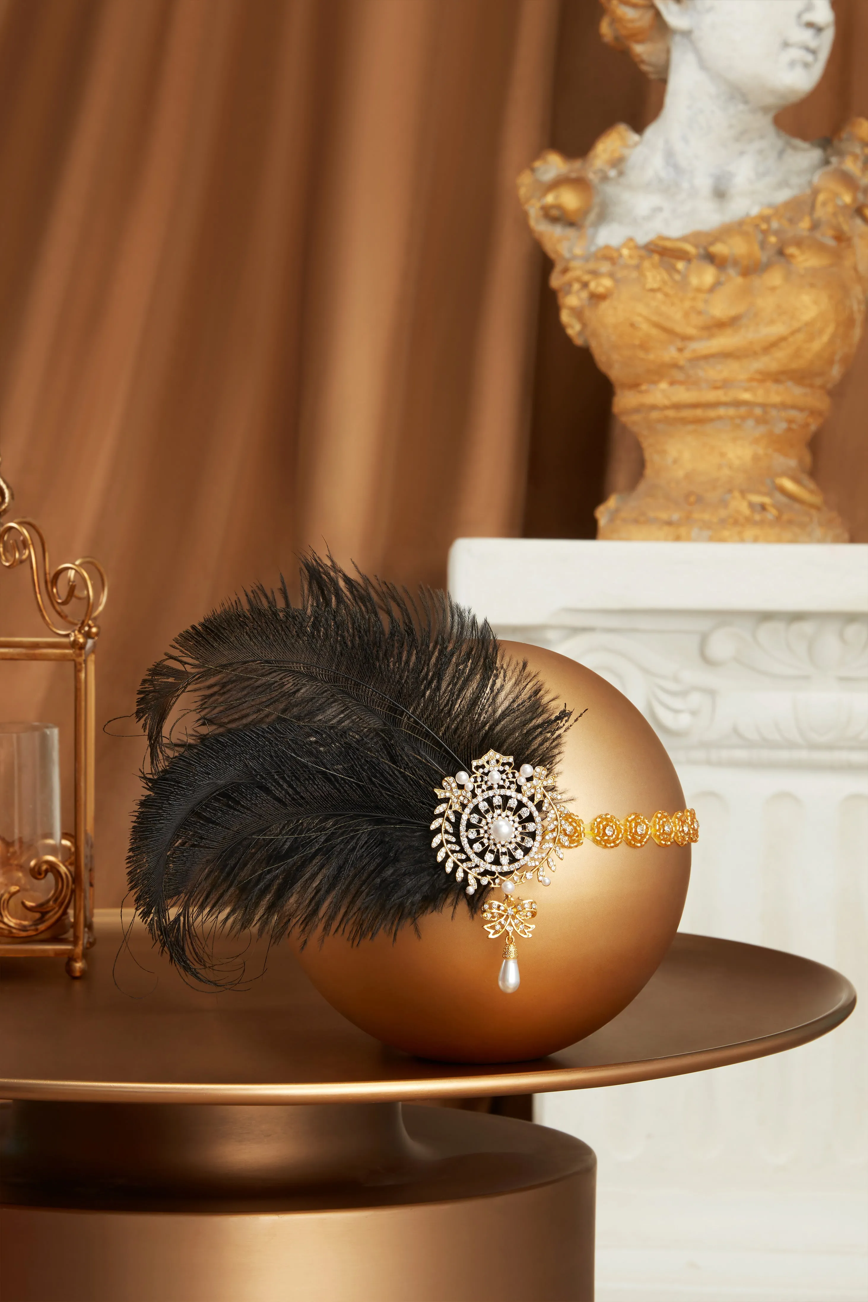 Fancy Embellished Feather Hairband