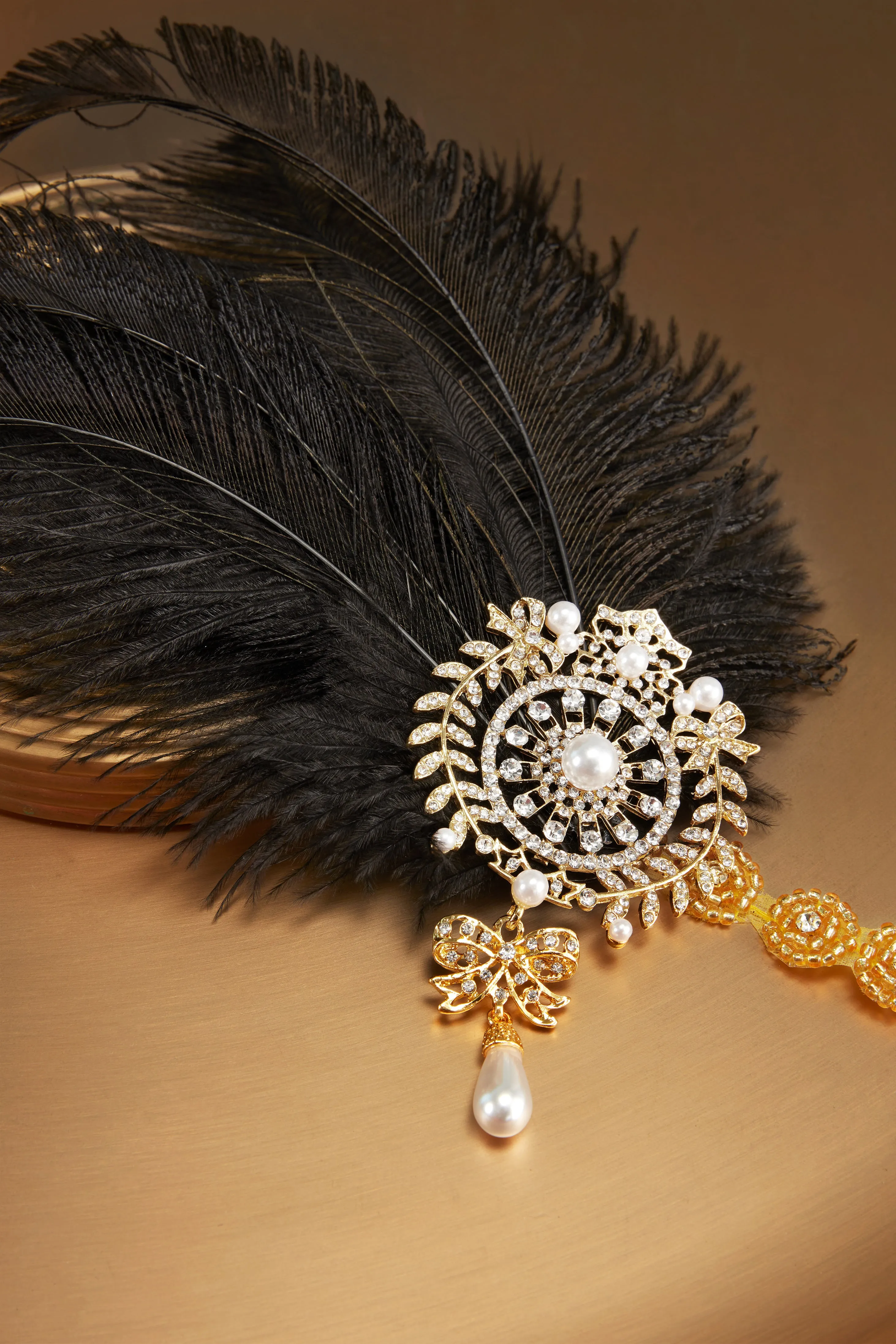 Fancy Embellished Feather Hairband