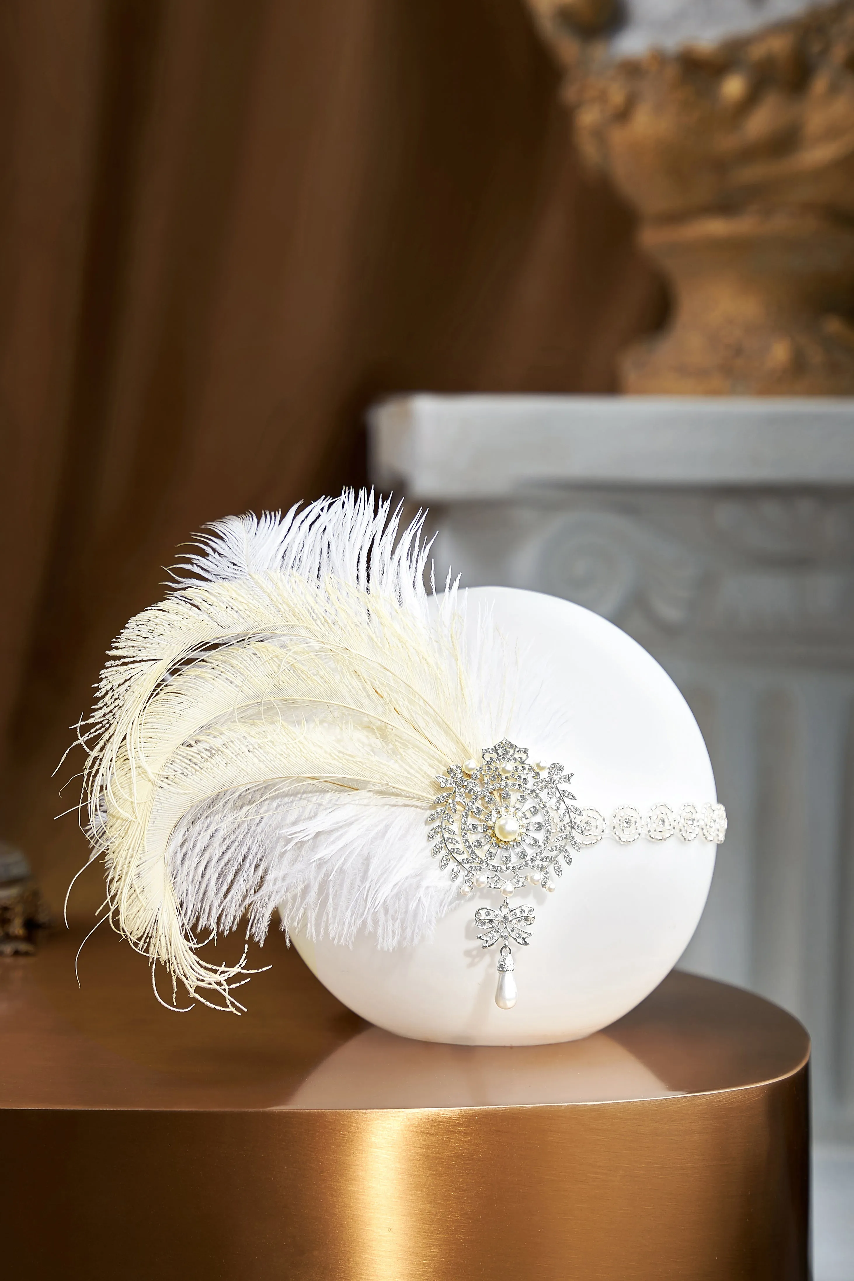 Fancy Embellished Feather Hairband