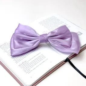 Feelin' Flirty Silk Bow Hair Clip in Lavender Purple