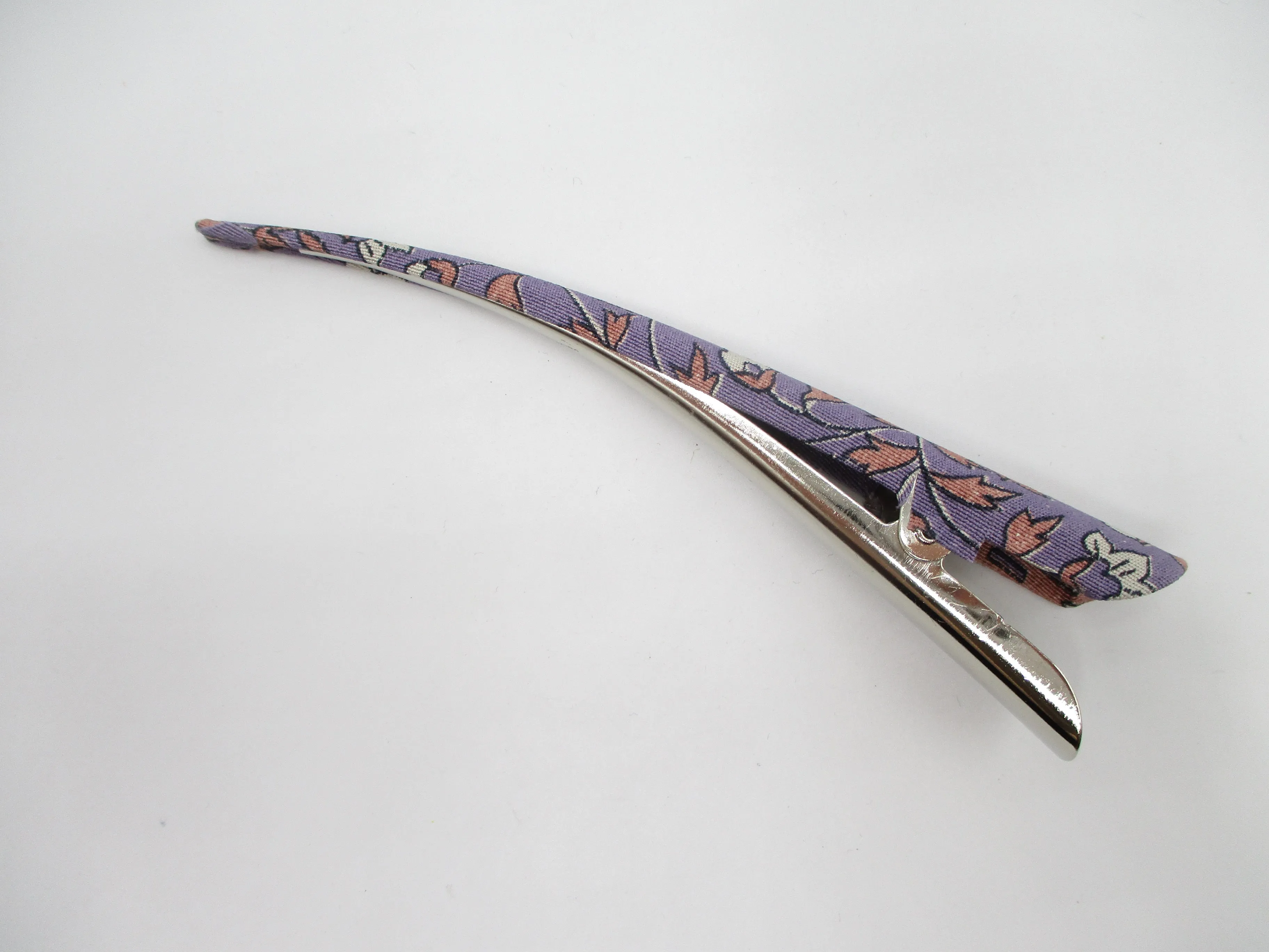 Floral Wabi Sabi Hair Claw, Kimono Long Metal Hair Clip 5 1/8 inches 130mm