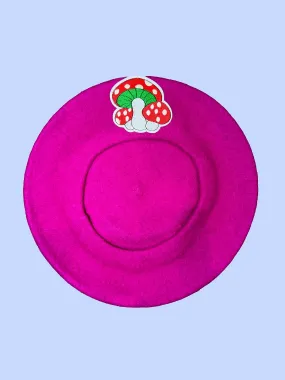 Fuchsia Mushroom Berets