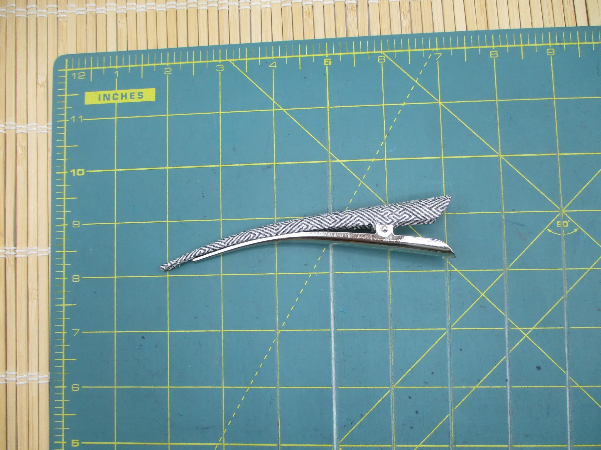 Geometry Long Kimono Hair Clip, Alligator Metal Clip, Ship from USA