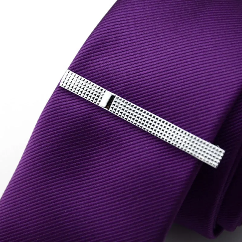 Gold Tie Clip and Cufflink Set For Men Classic Meter Tie Clips