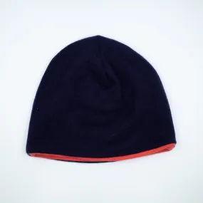Grape Purple and Sunset Orange Cashmere Beanie Hat