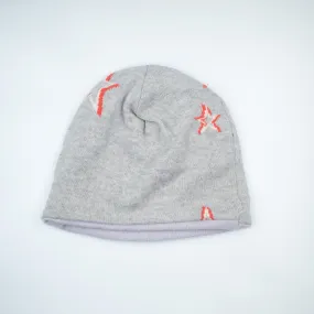Grey Star and Lilac Cashmere Beanie Hat