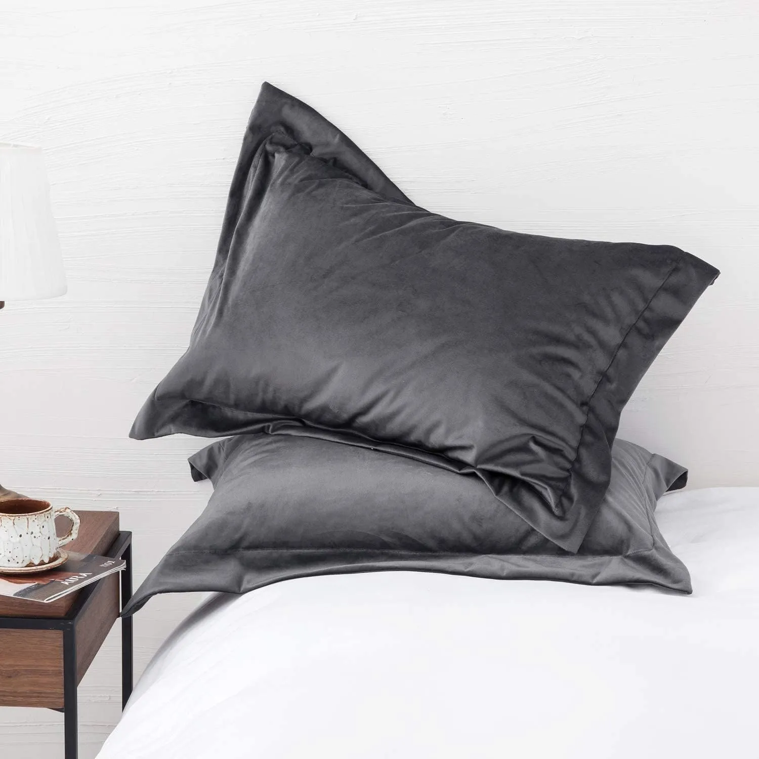 Grey Velvet-Pillow Cases