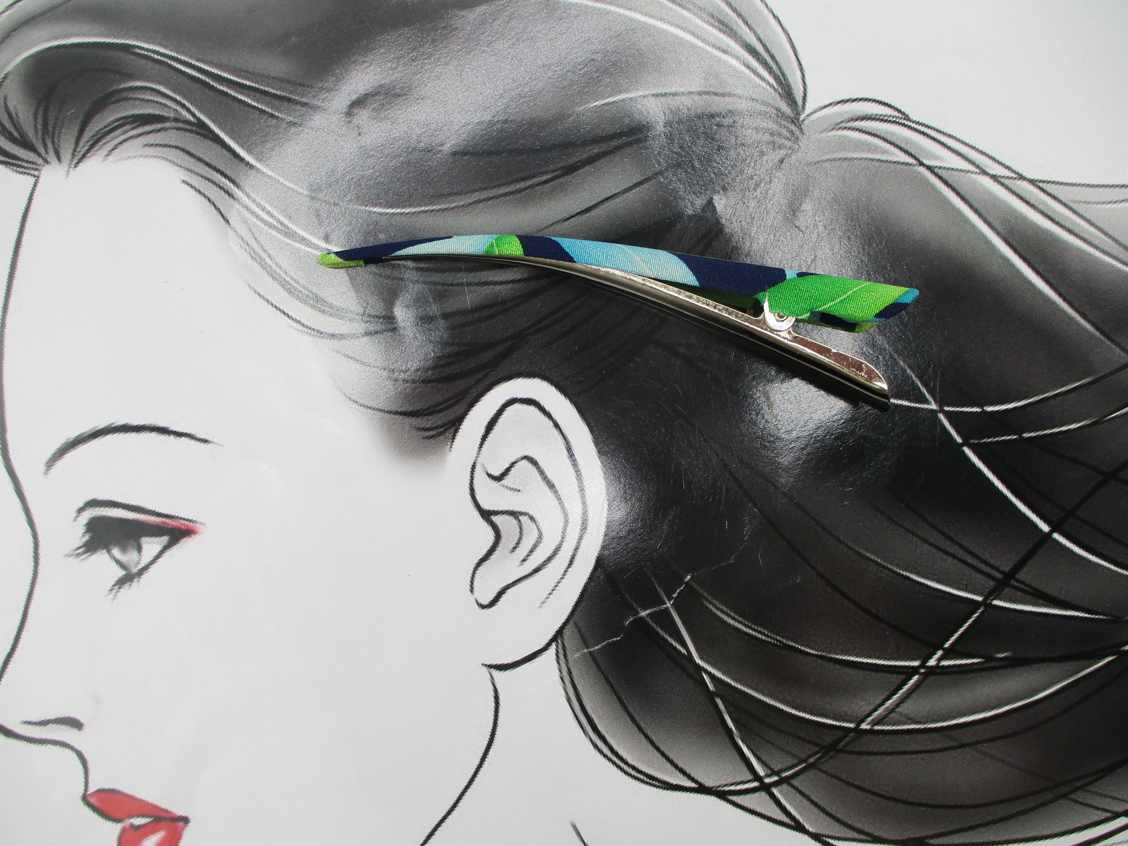 Hair Claw, Japanese Eco Friendly Silk Recycled Kimono Covered Hair Clip