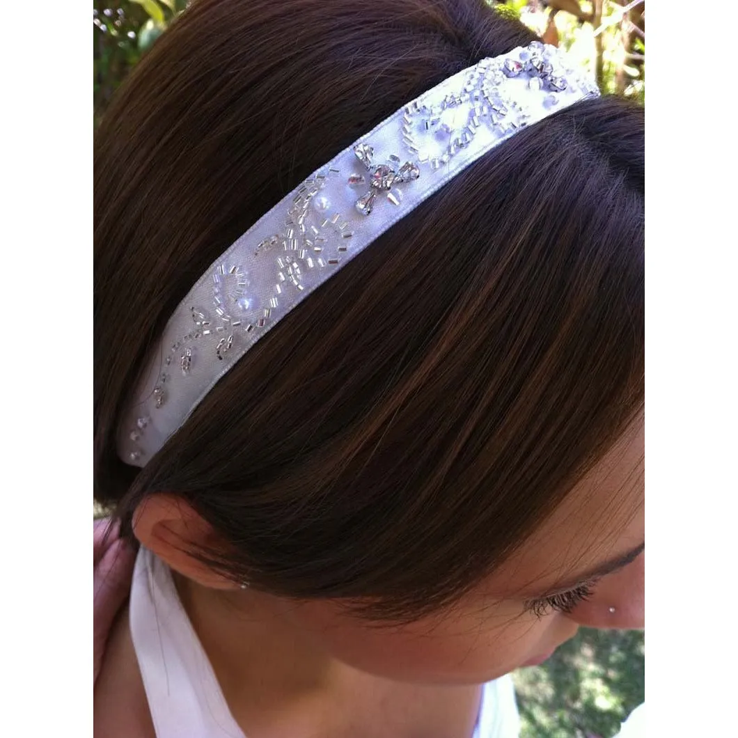 Hand Beaded Ribbon Headband