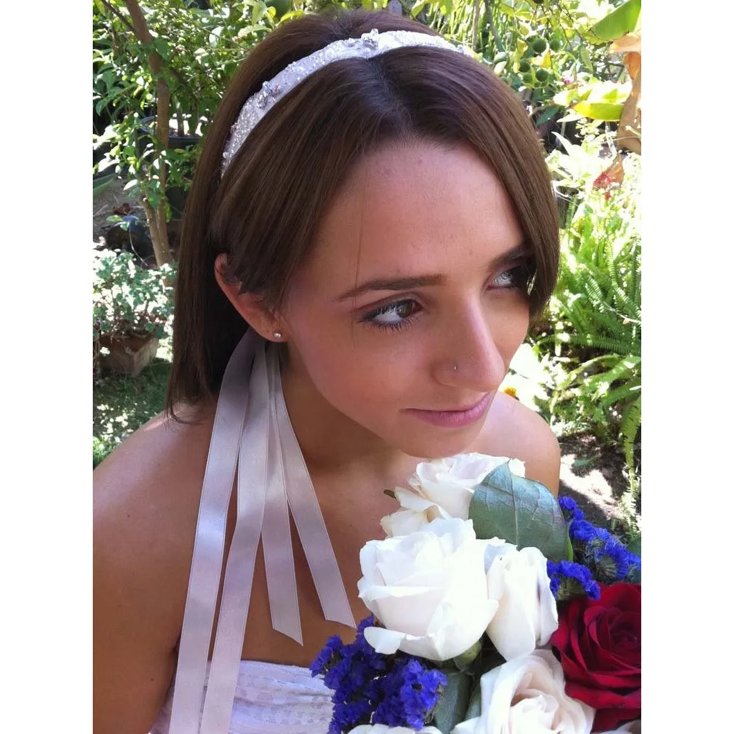 Hand Beaded Ribbon Headband
