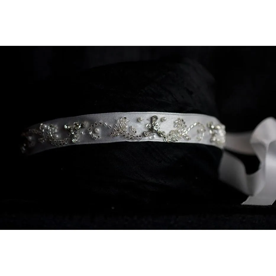 Hand Beaded Ribbon Headband