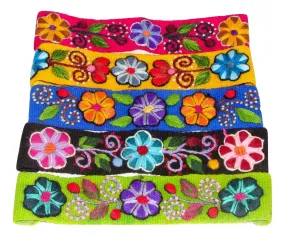 Hand Embroidered Floral Headband
