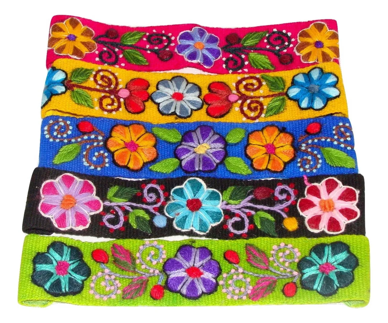 Hand Embroidered Floral Headband