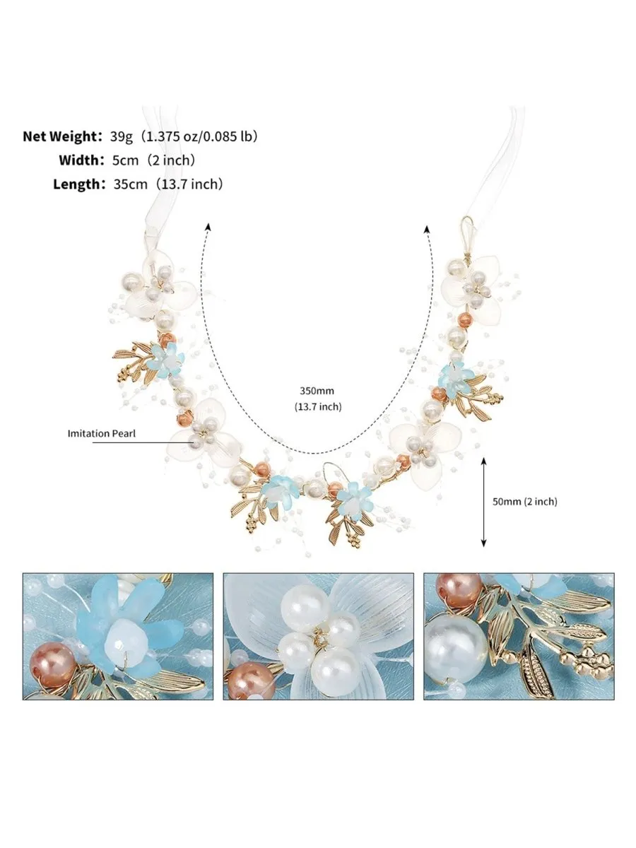 Handmade Beaded Floral Bridal Hair Accessory