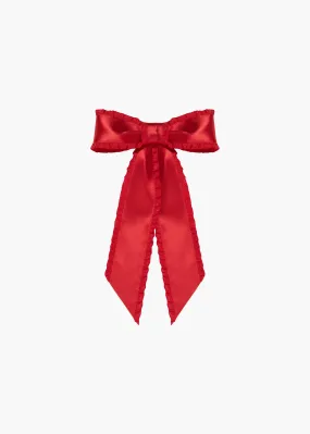 Harper Bow Barrette -- Cherry