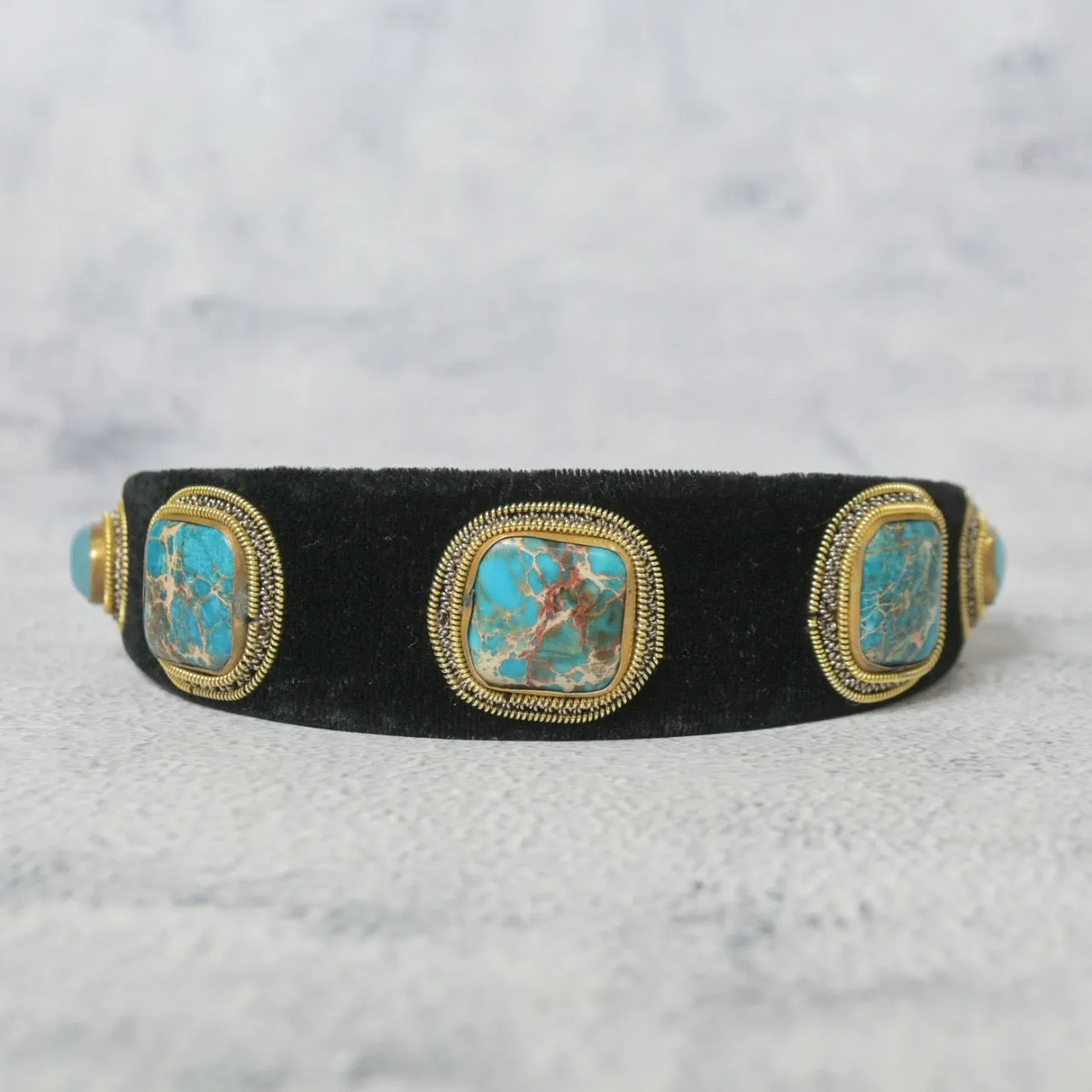 Headband with Turquoise Gemstones