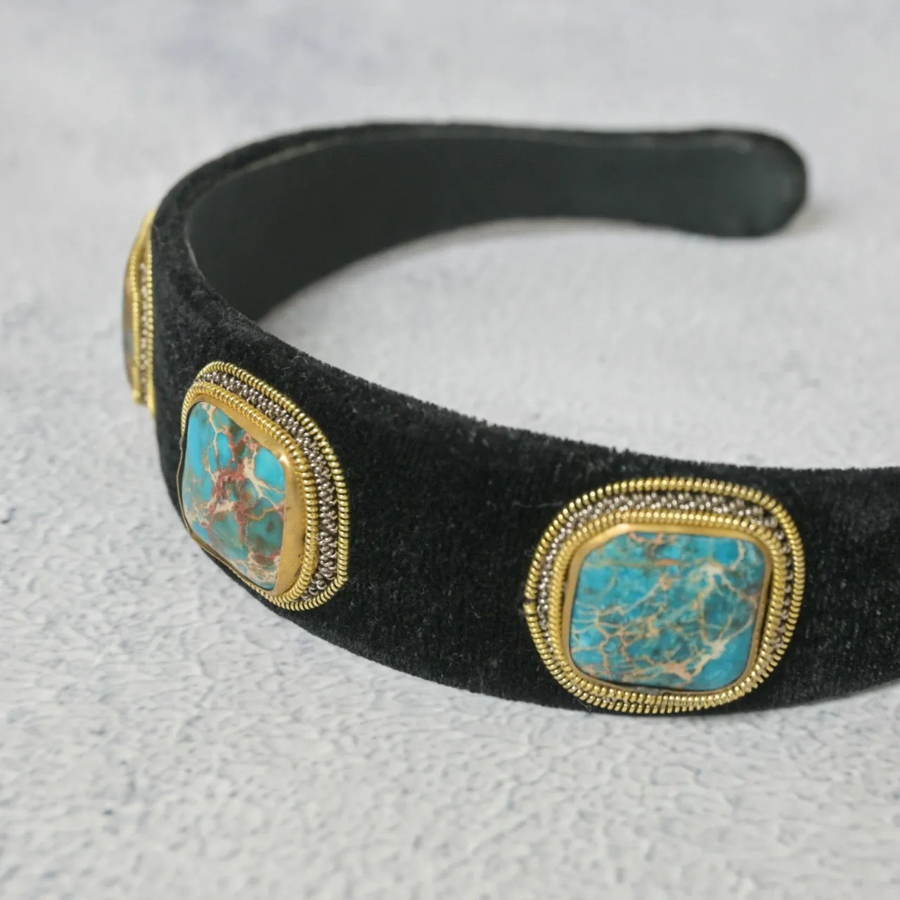 Headband with Turquoise Gemstones
