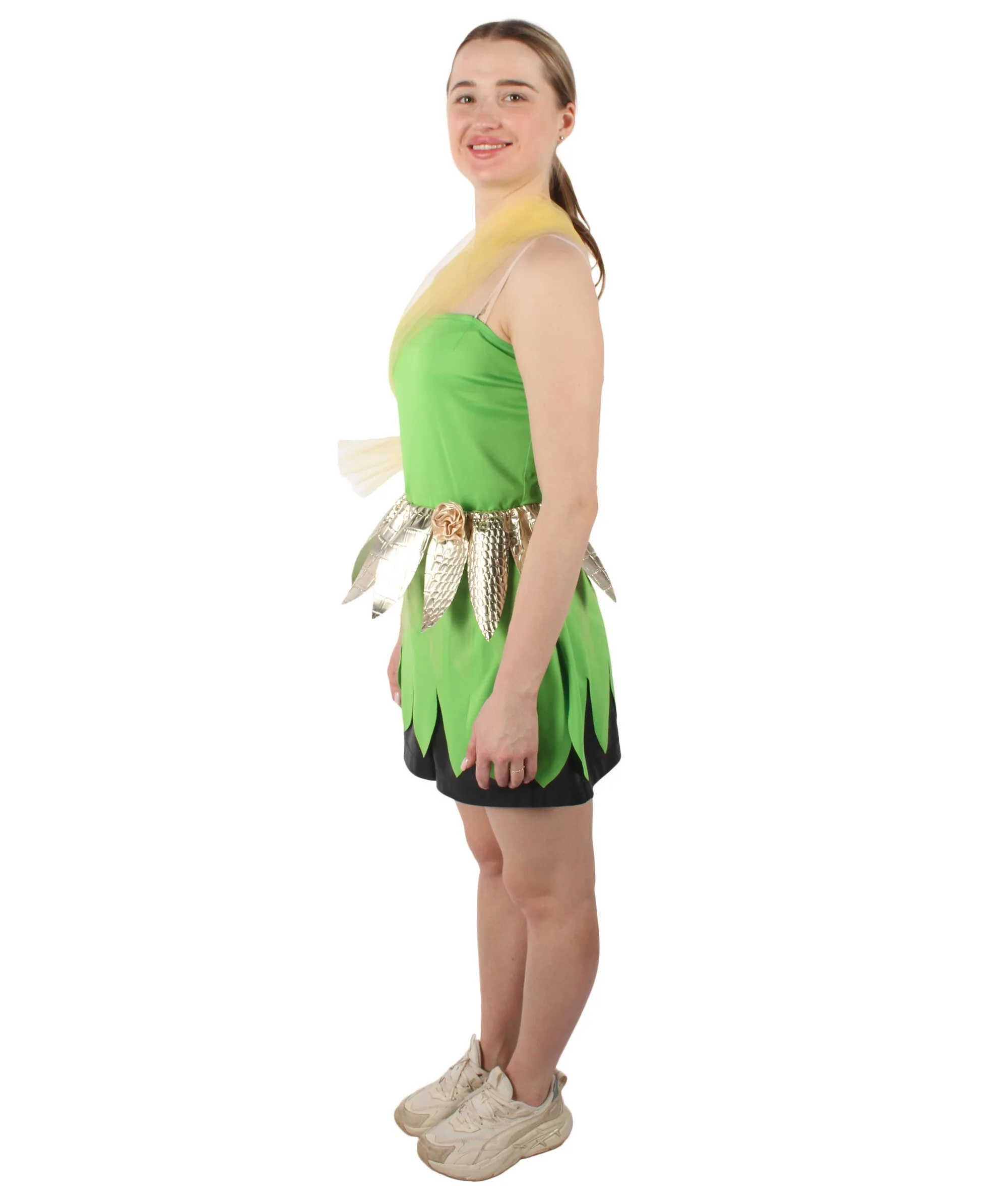 HPO Adult Women's Green Pixie Fairy Costume I Perfect for Halloween I Flame-retardant Synthetic Fabric