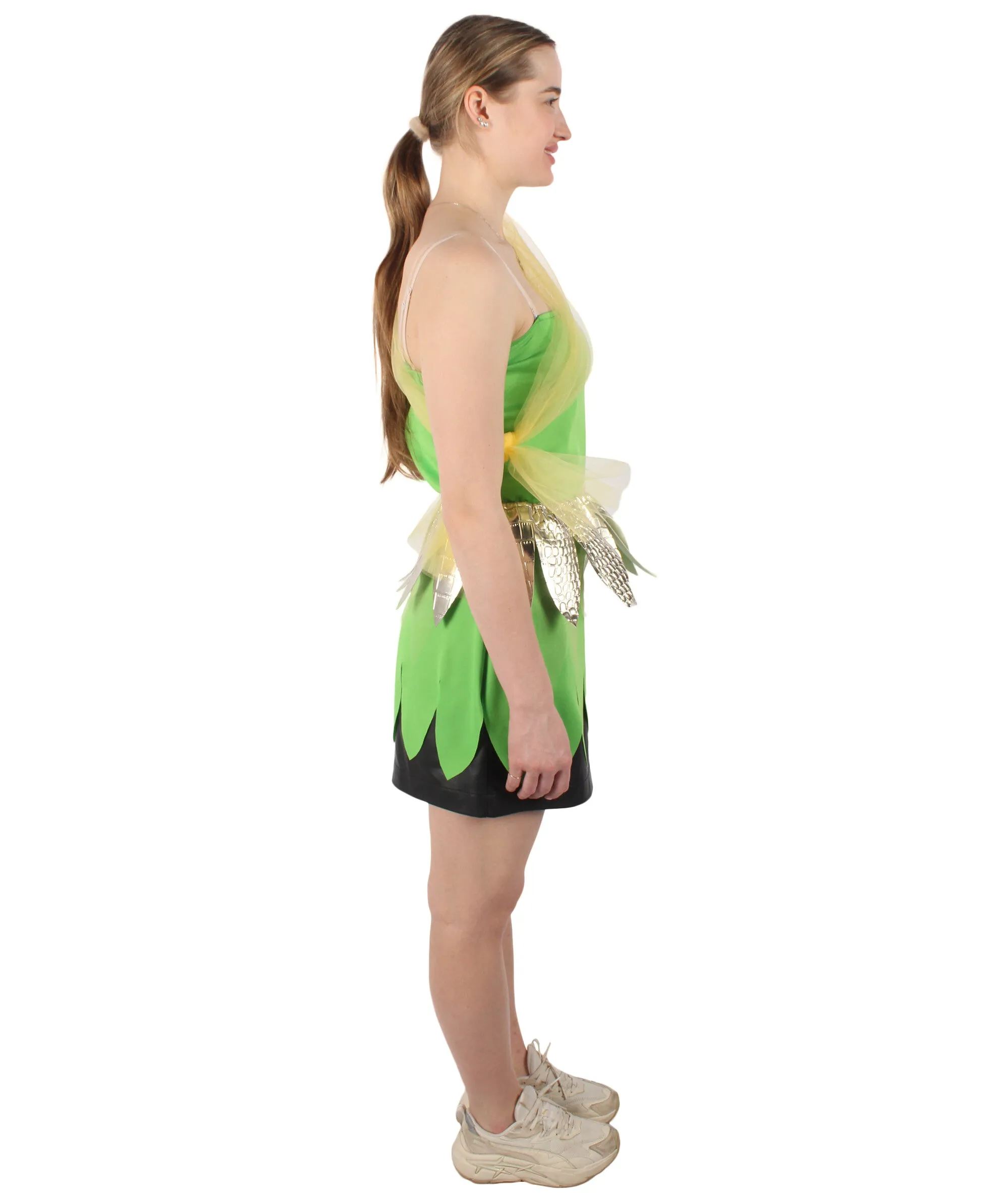 HPO Adult Women's Green Pixie Fairy Costume I Perfect for Halloween I Flame-retardant Synthetic Fabric