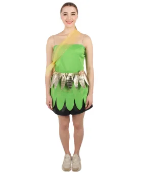 HPO Adult Women's Green Pixie Fairy Costume I Perfect for Halloween I Flame-retardant Synthetic Fabric