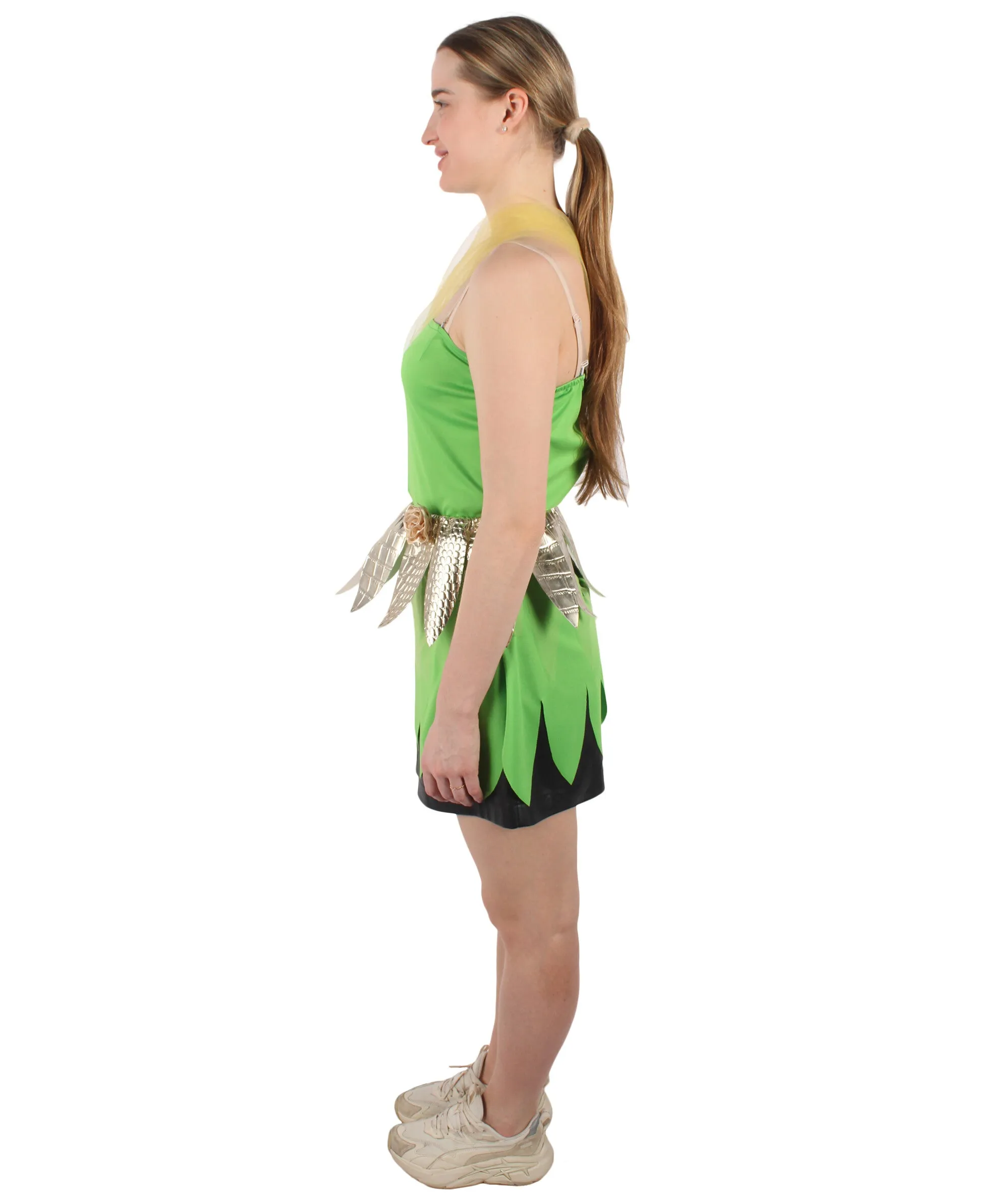 HPO Adult Women's Green Pixie Fairy Costume I Perfect for Halloween I Flame-retardant Synthetic Fabric