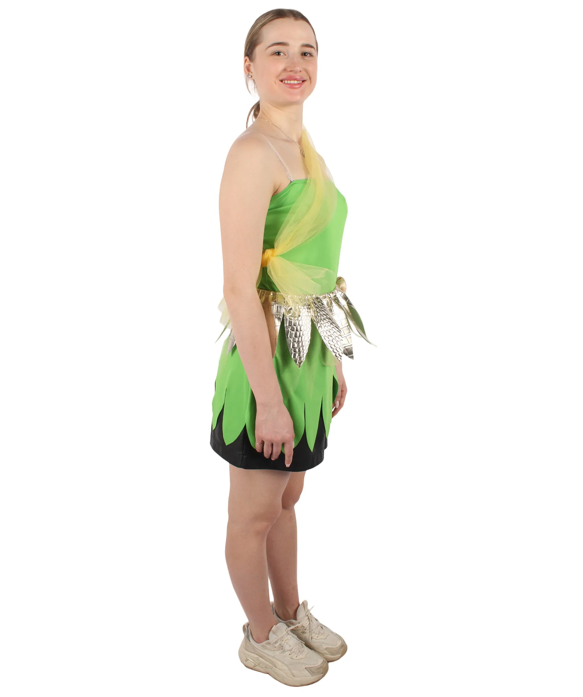 HPO Adult Women's Green Pixie Fairy Costume I Perfect for Halloween I Flame-retardant Synthetic Fabric