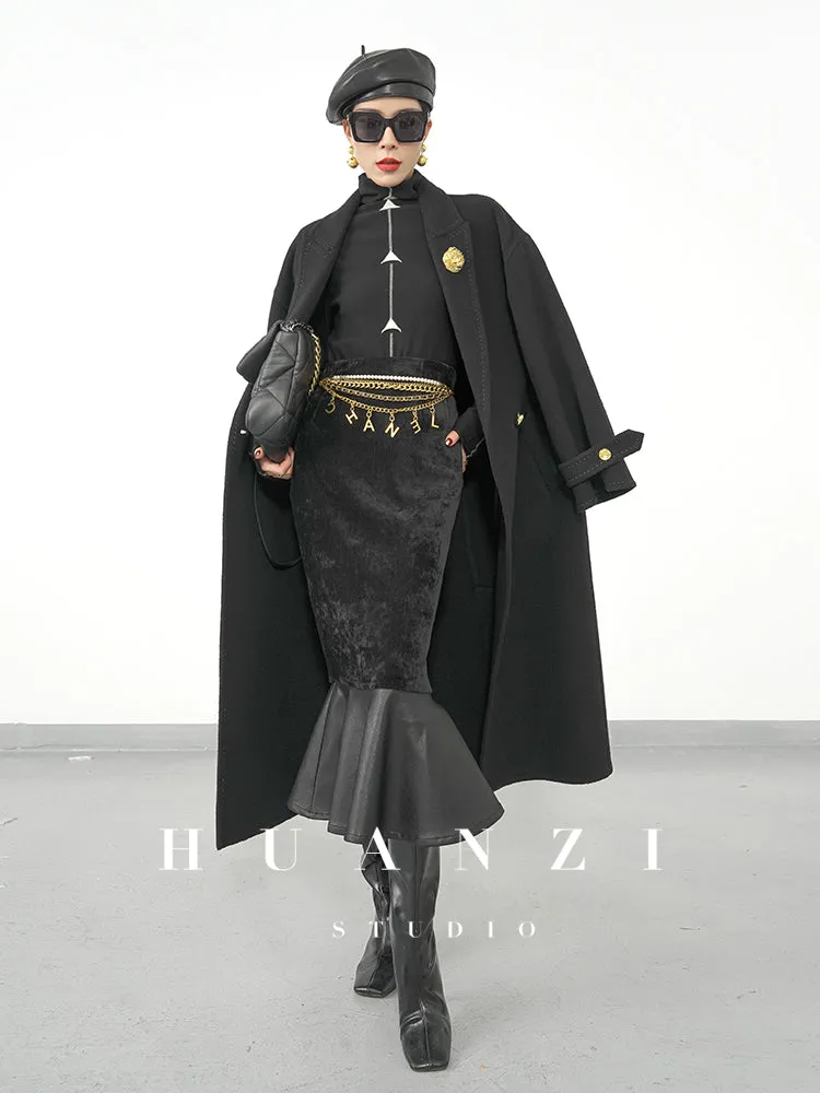 Huanzi new French elegant high waist thin and small fishtail skirt skirt female- Livia