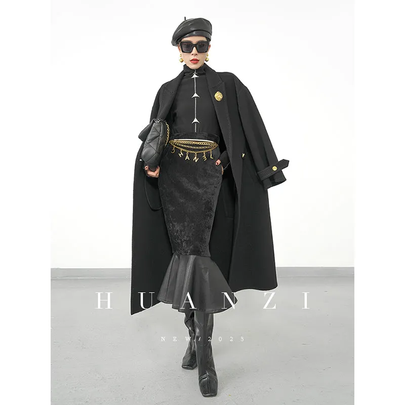 Huanzi new French elegant high waist thin and small fishtail skirt skirt female- Livia