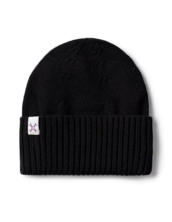 Jacqueline & Jac Black Flat Cuff Beanie