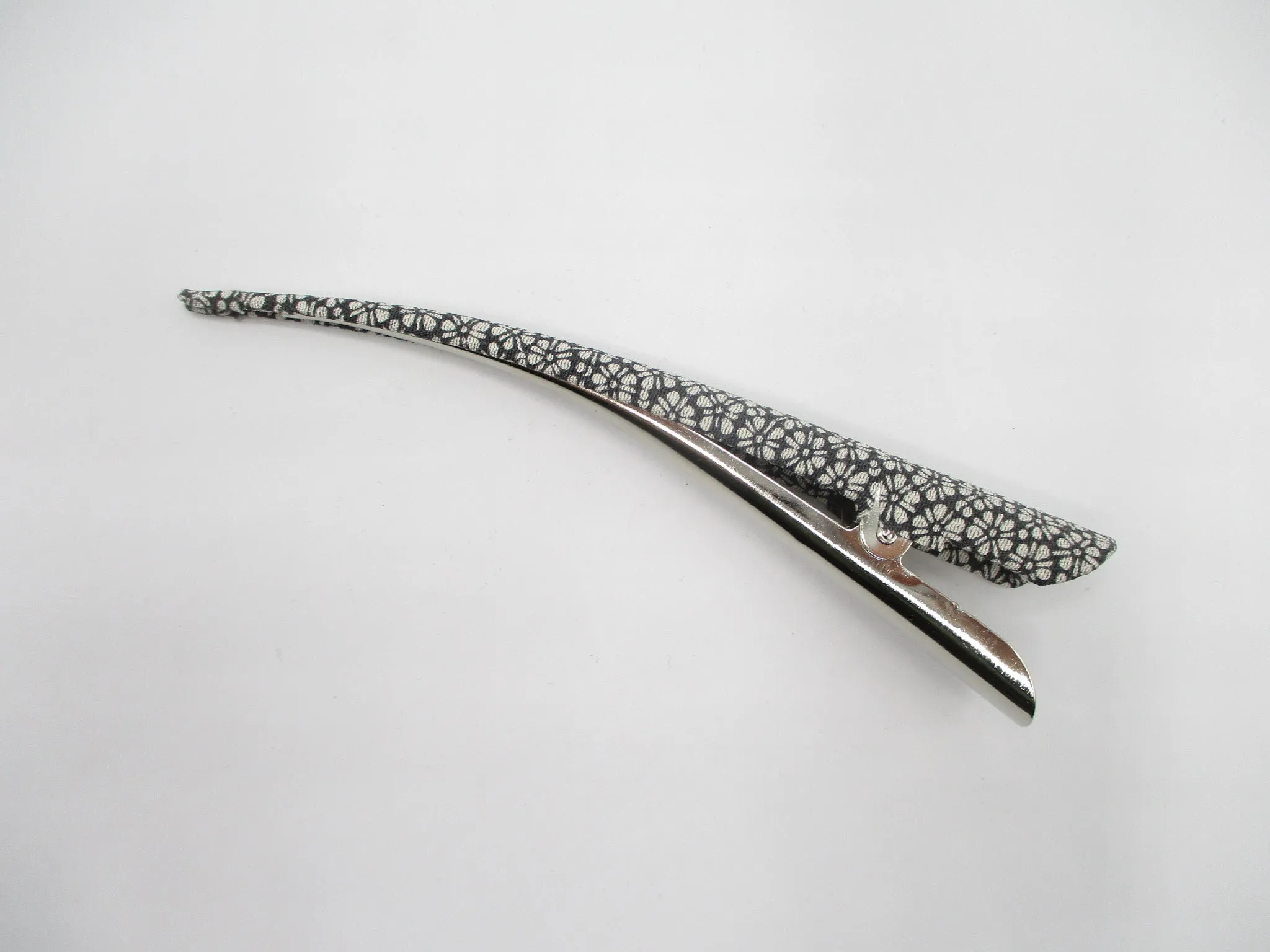 Japanese Kimono Hair Clip, Silk Fabric Long Clip, Ship from USA
