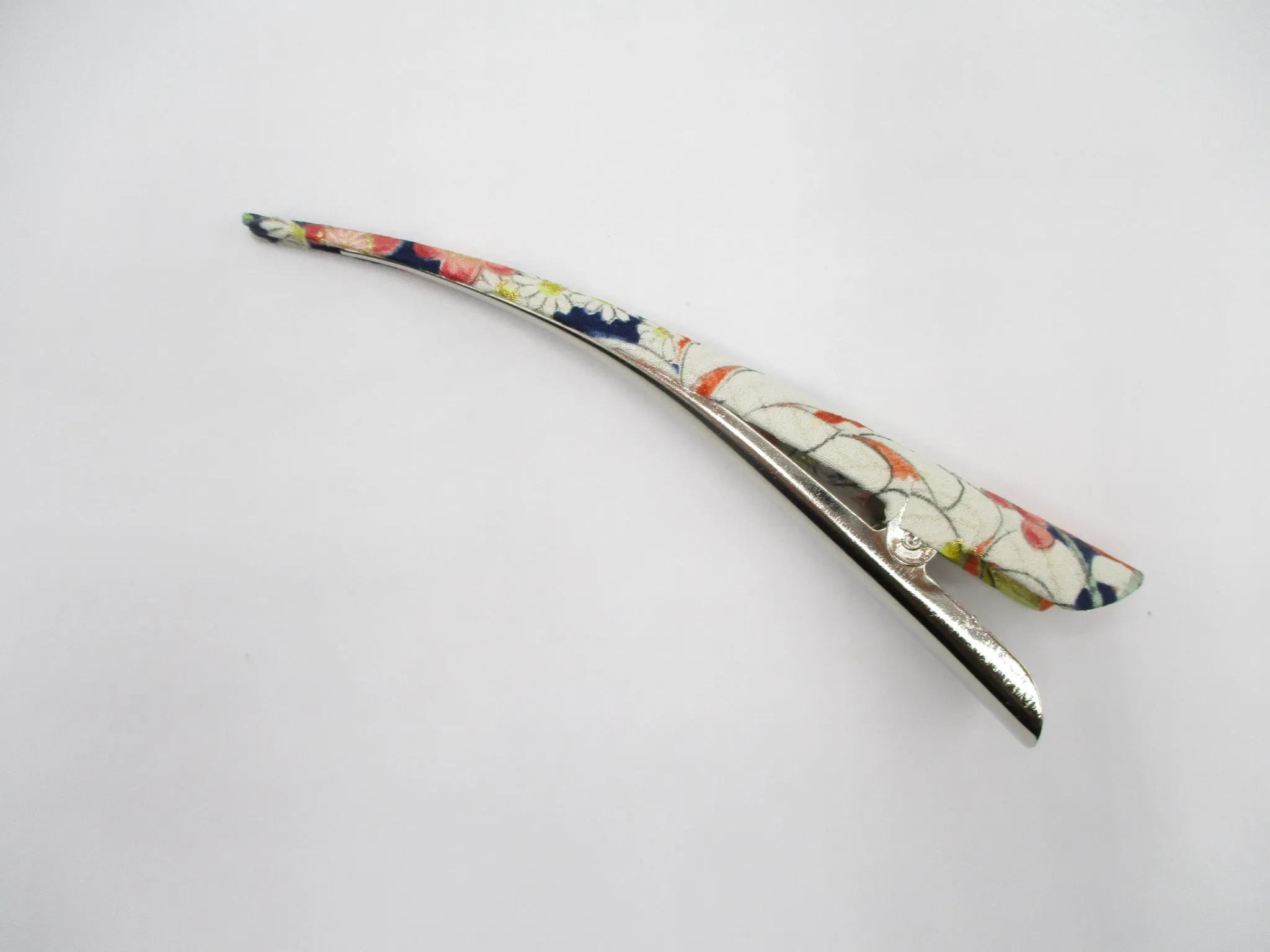 Japanese Traditional Pattern Silk Kimono Big Hair Clip, Japanese Floral