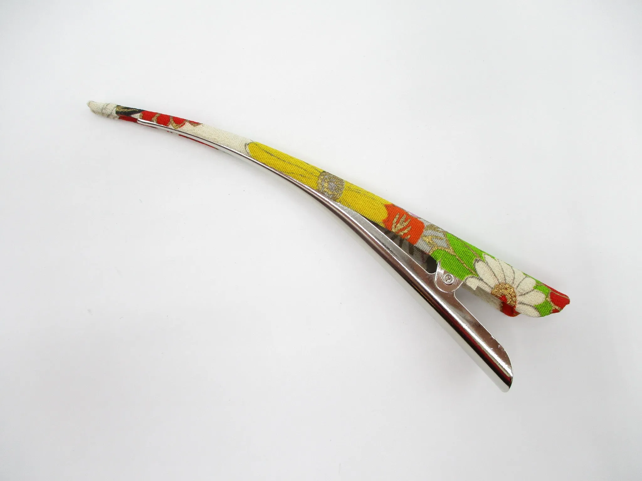 Kawaii Girls Long Alligator Clip, Minimalist Gift Silk Kimono Accessory