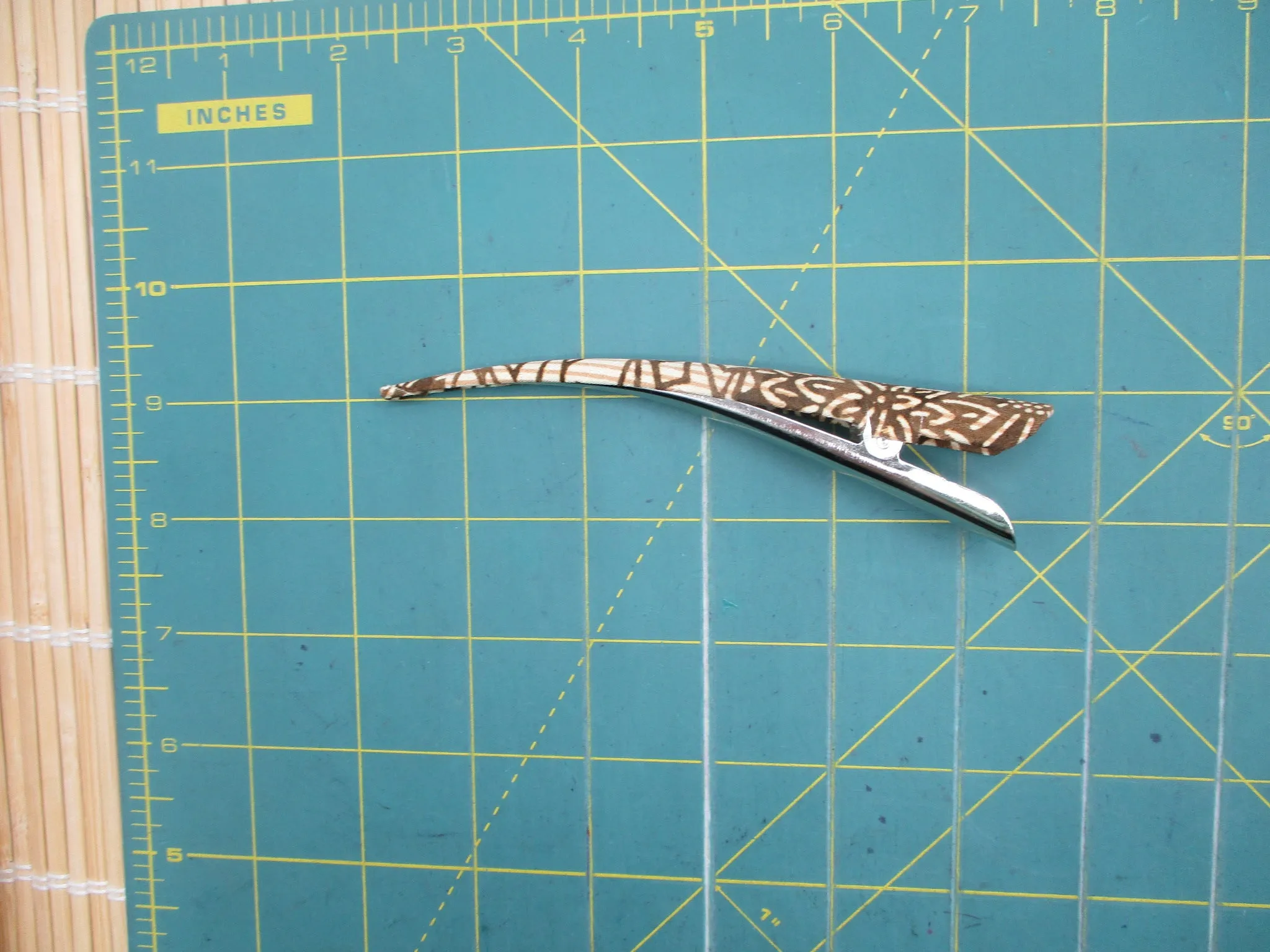 Kimono Long Minimalist Hair Accessory, Hair Slide Brown