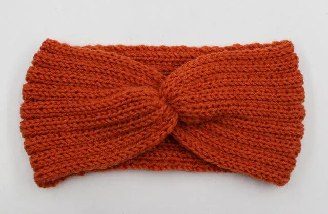Knit Headband Knot Cross