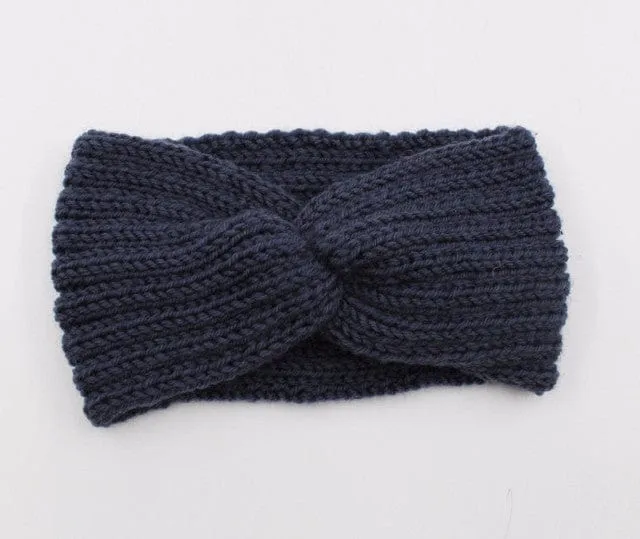 Knit Headband Knot Cross