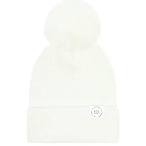 Lou Lou and Company Beanie with Pom: Ivory