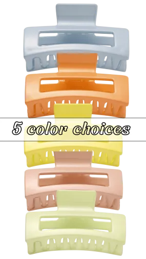 Medium Pearl Rectangle Cutout Claw Clip (5 colors)