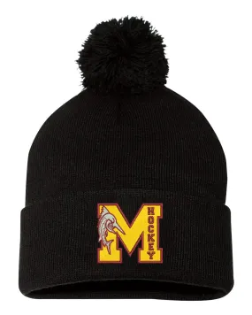 Mercy High School - Hockey - Sportsman Pom-Pom 12" Knit Beanie Embroidery