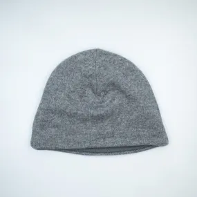 Mid Grey and Grey/Black Striped Cashmere Beanie Hat