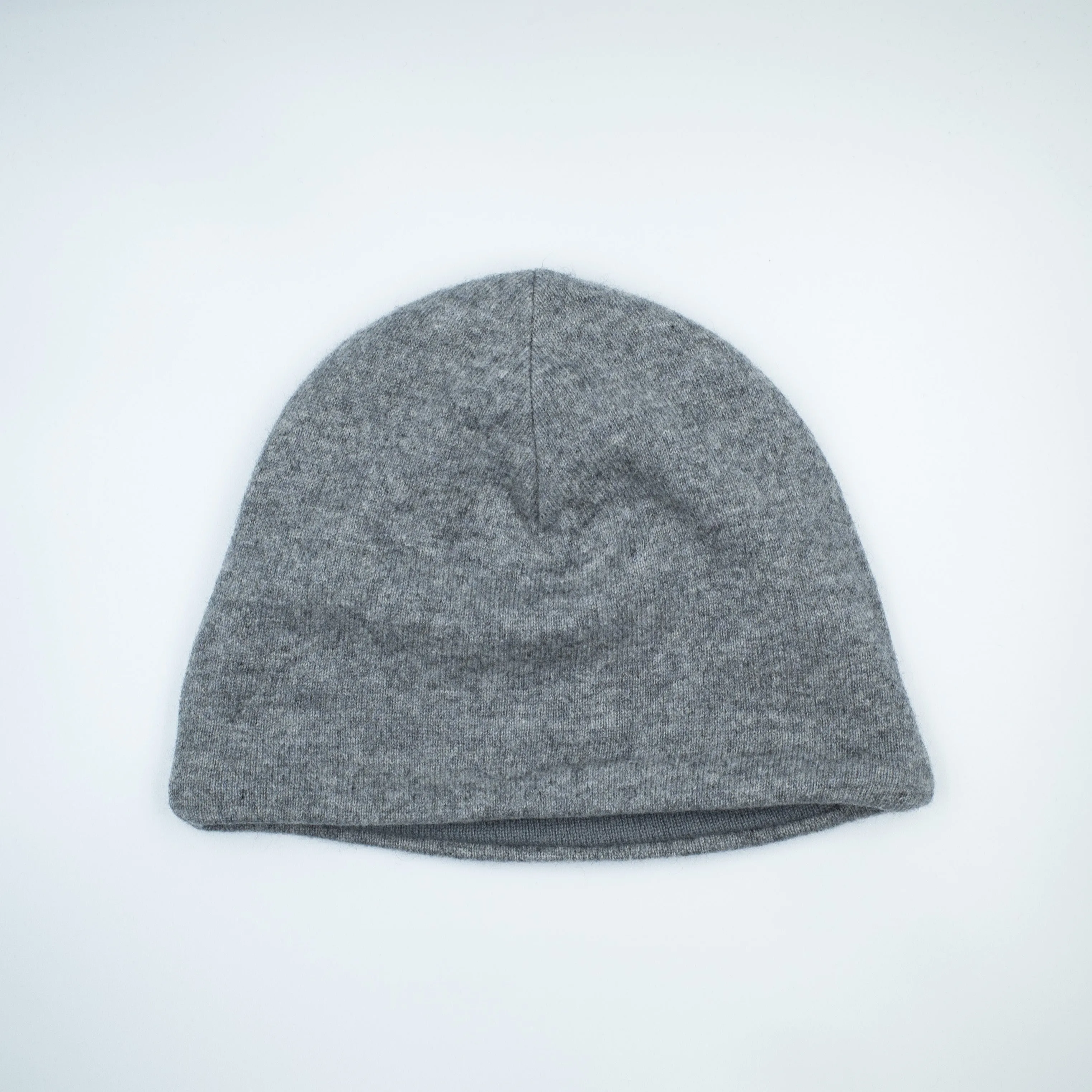 Mid Grey and Grey/Black Striped Cashmere Beanie Hat