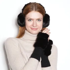 Mink Earmuff with Crystal Studded Headband  3 Colorways