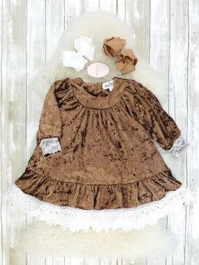 Mocha Velvet Lace Dress