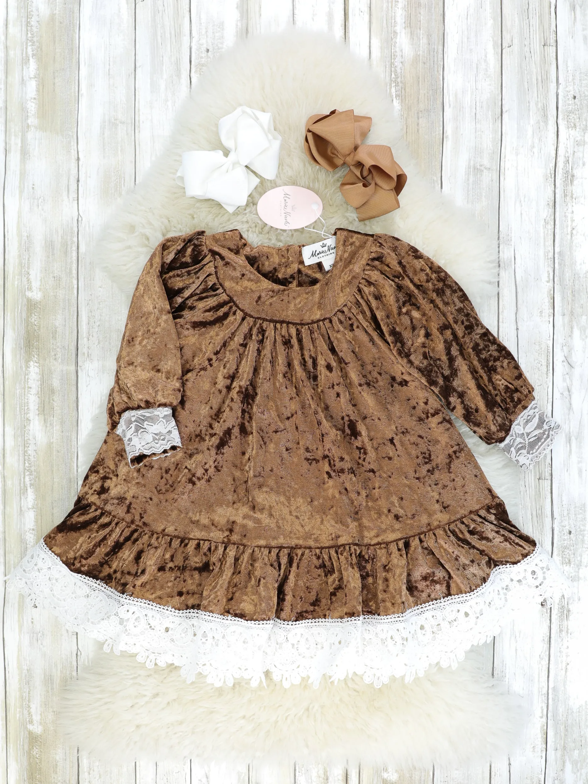 Mocha Velvet Lace Dress